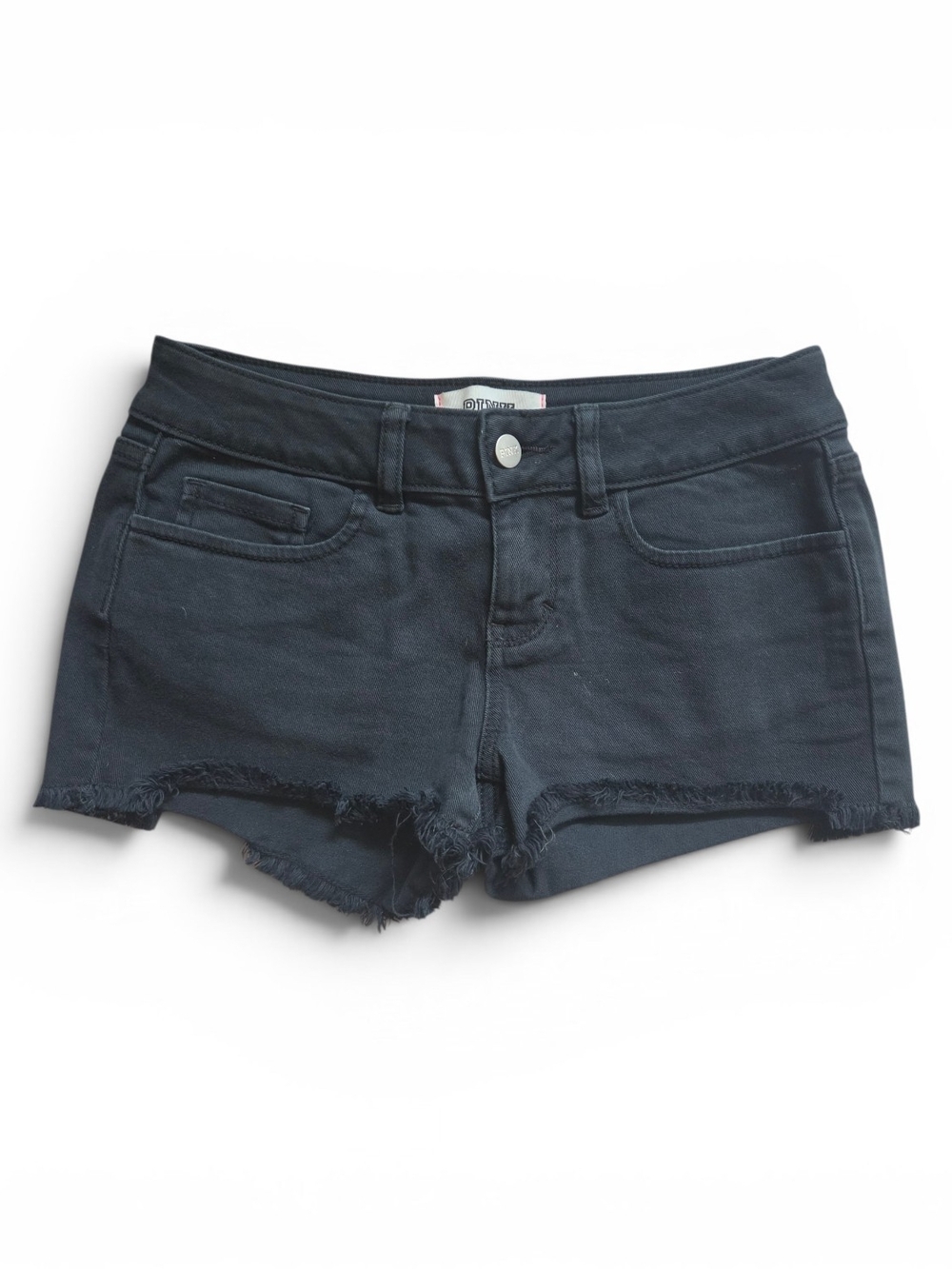 PINK Victoria's Secret Black Frayed Denim Shorts